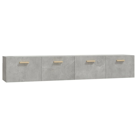 Wall Cabinets 2 pcs Concrete Grey 100x36.5x35 cm Engineered Wood