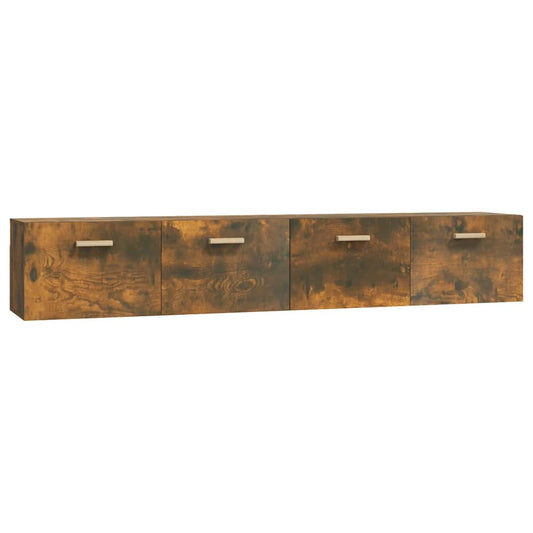 Wall Cabinets 2 pcs Smoked Oak 100x36,5x35 cm Engineered Wood