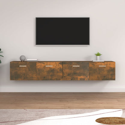 Wall Cabinets 2 pcs Smoked Oak 100x36.5x35 cm Engineered Wood