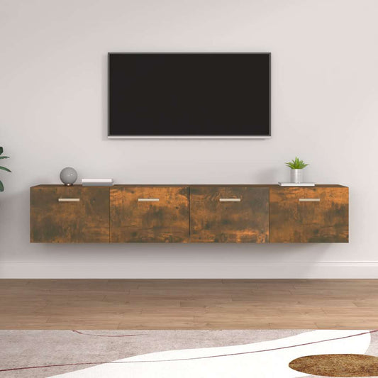 Wall Cabinets 2 pcs Smoked Oak 100x36,5x35 cm Engineered Wood