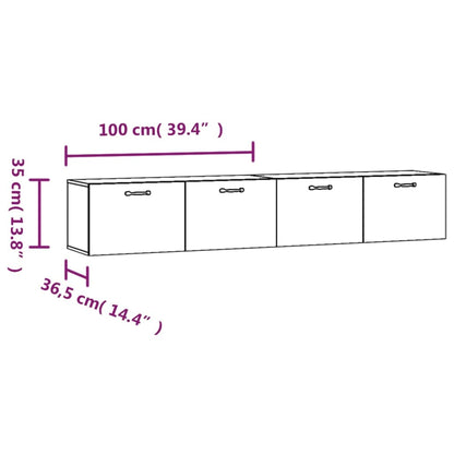 Wall Cabinets 2 pcs Sonoma Oak 100x36.5x35 cm Engineered Wood