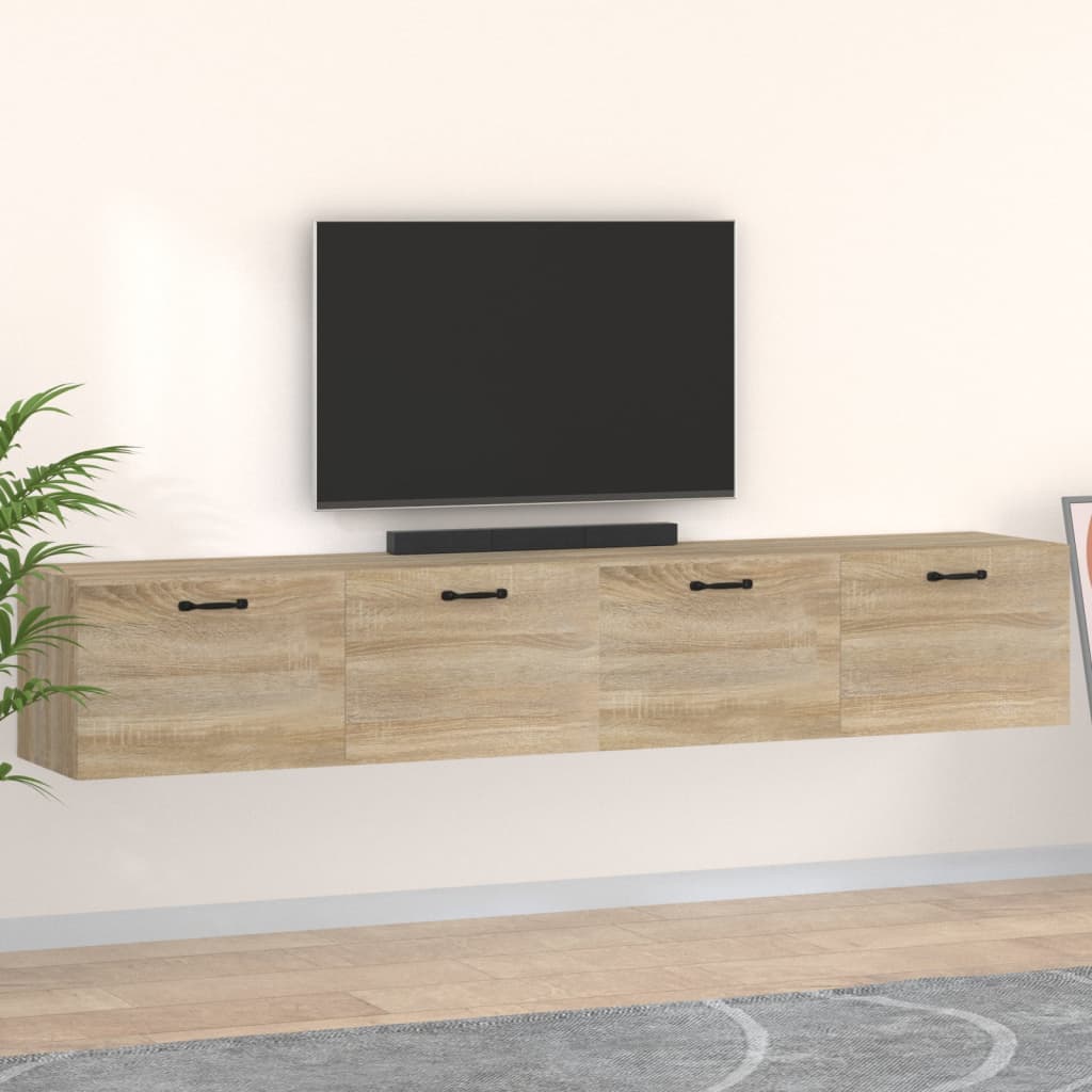 Wall Cabinets 2 pcs Sonoma Oak 100x36.5x35 cm Engineered Wood