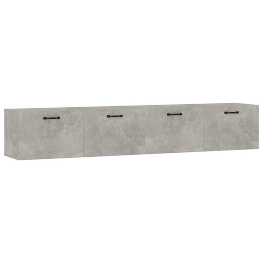 Wall Cabinets 2 pcs Concrete Grey 100x36.5x35 cm Engineered Wood
