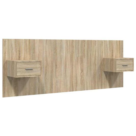 Bed Headboard with Cabinets Sonoma Oak Engineered Wood