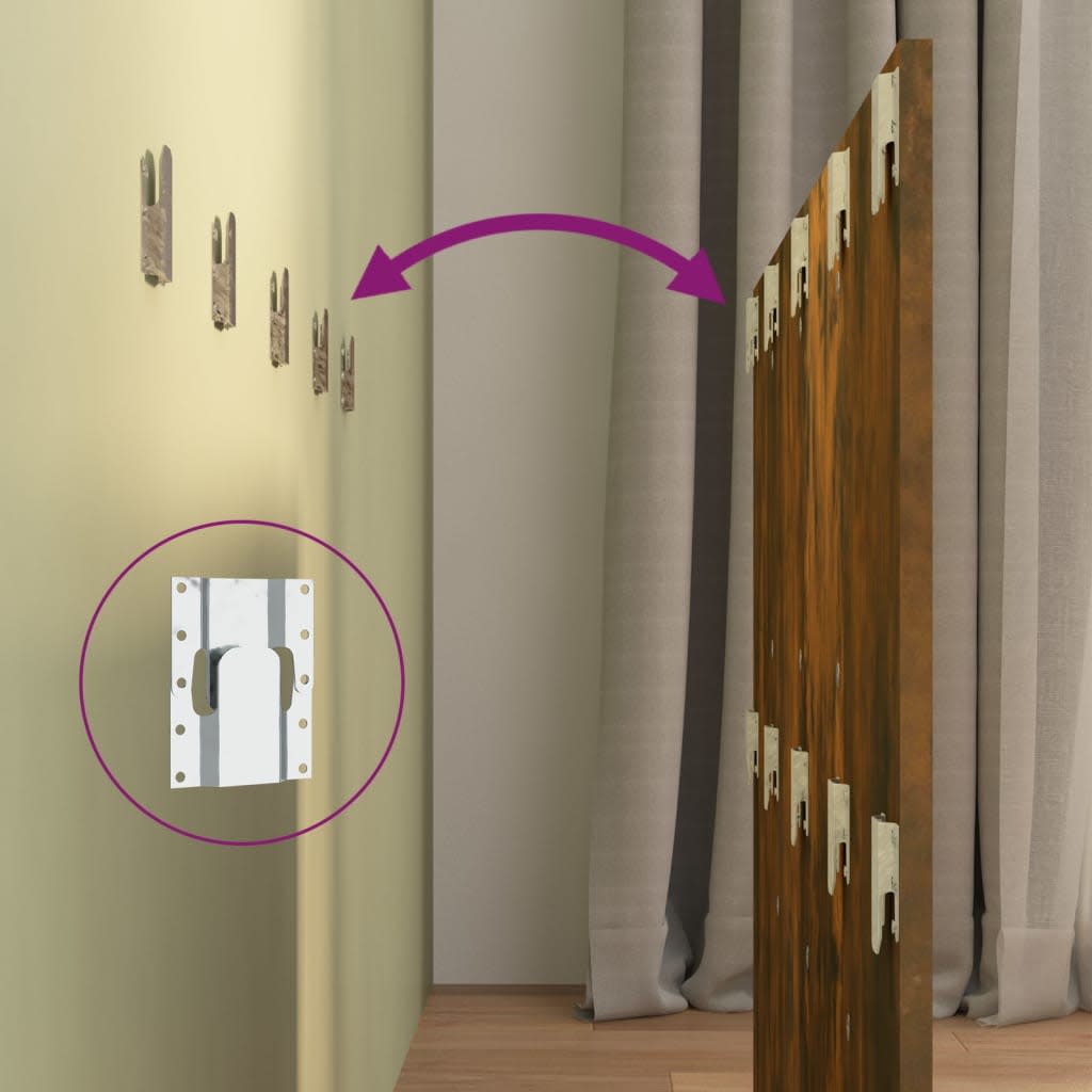 Bed Headboard with Cabinets Smoked Oak Engineered Wood