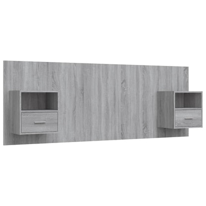 Bed Headboard with Cabinets Grey Sonoma Engineered Wood