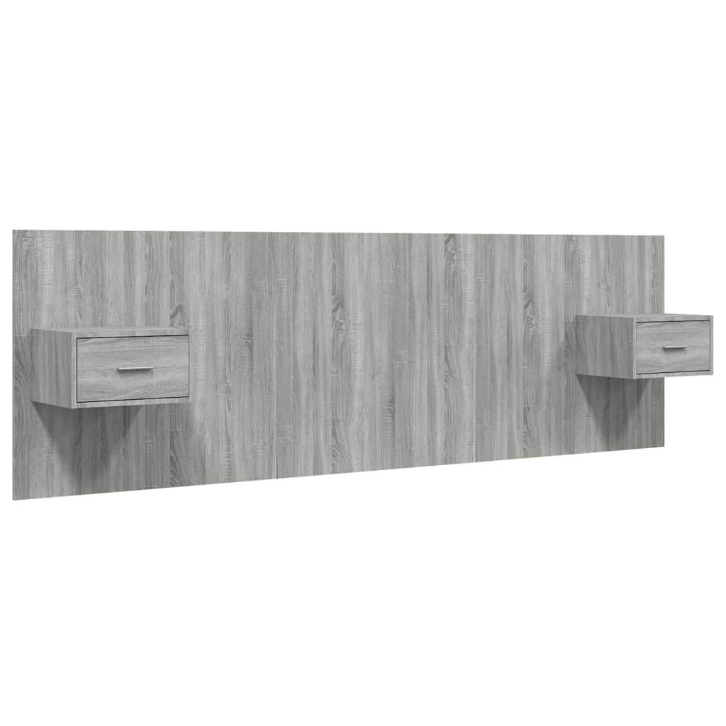 Bed Headboard with Cabinets Grey Sonoma Engineered Wood
