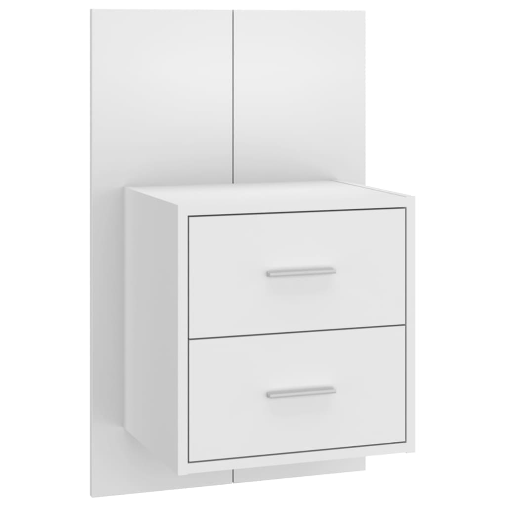 Bed Headboard With Cabinet | White | Engineered wood | Standard