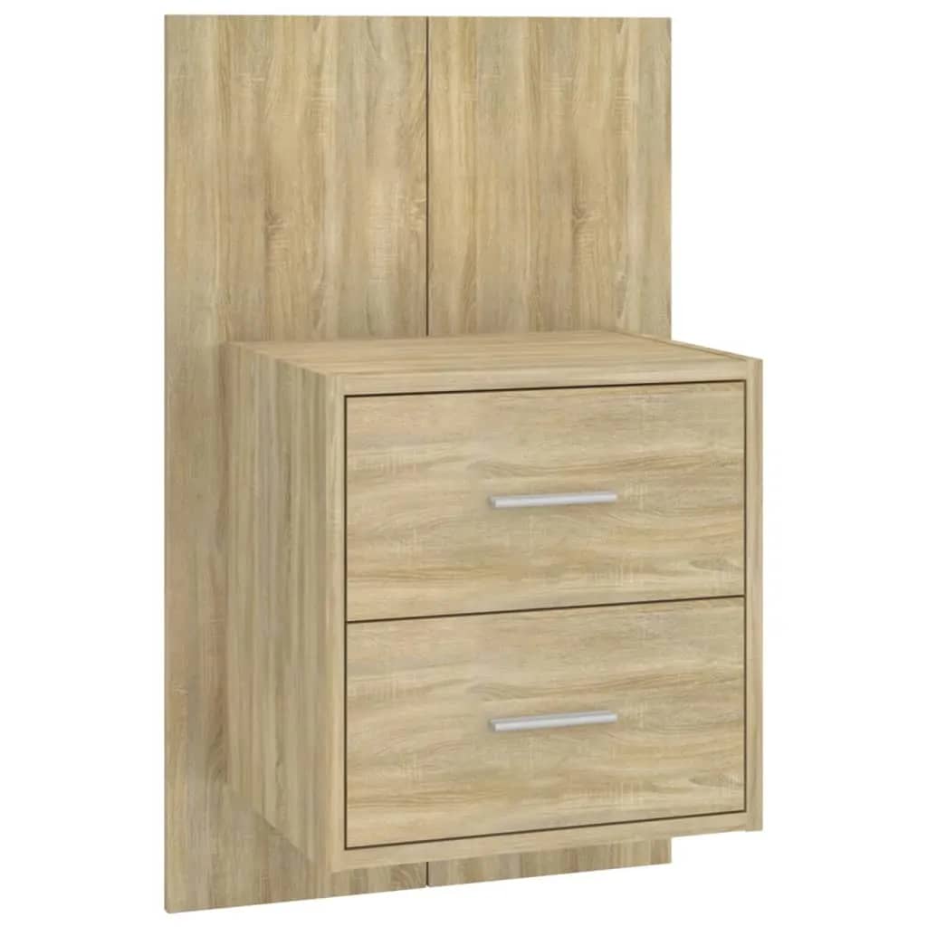 Bed Headboard with Cabinets Sonoma Oak Engineered Wood