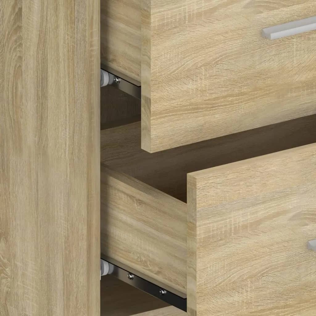 Bed Headboard with Cabinets Sonoma Oak Engineered Wood