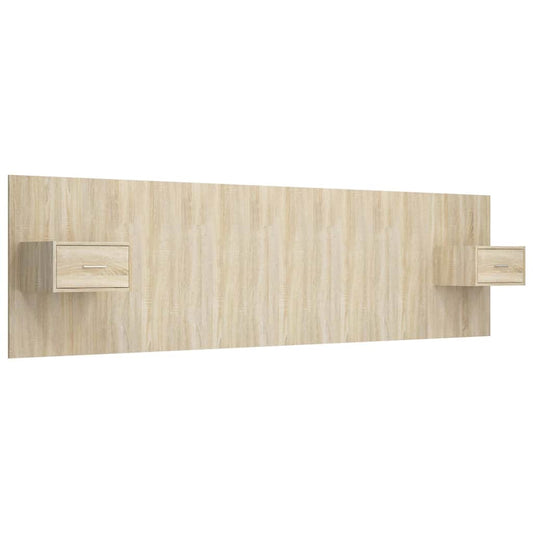 Bed Headboard with Cabinets Sonoma Oak Engineered Wood