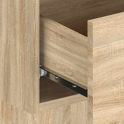 Bed Headboard with Cabinets Sonoma Oak Engineered Wood