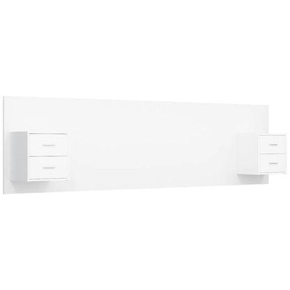 Bed Headboard With Cabinet | White | Engineered wood | Storage