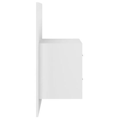 Bed Headboard With Cabinet | White | Engineered wood | Storage