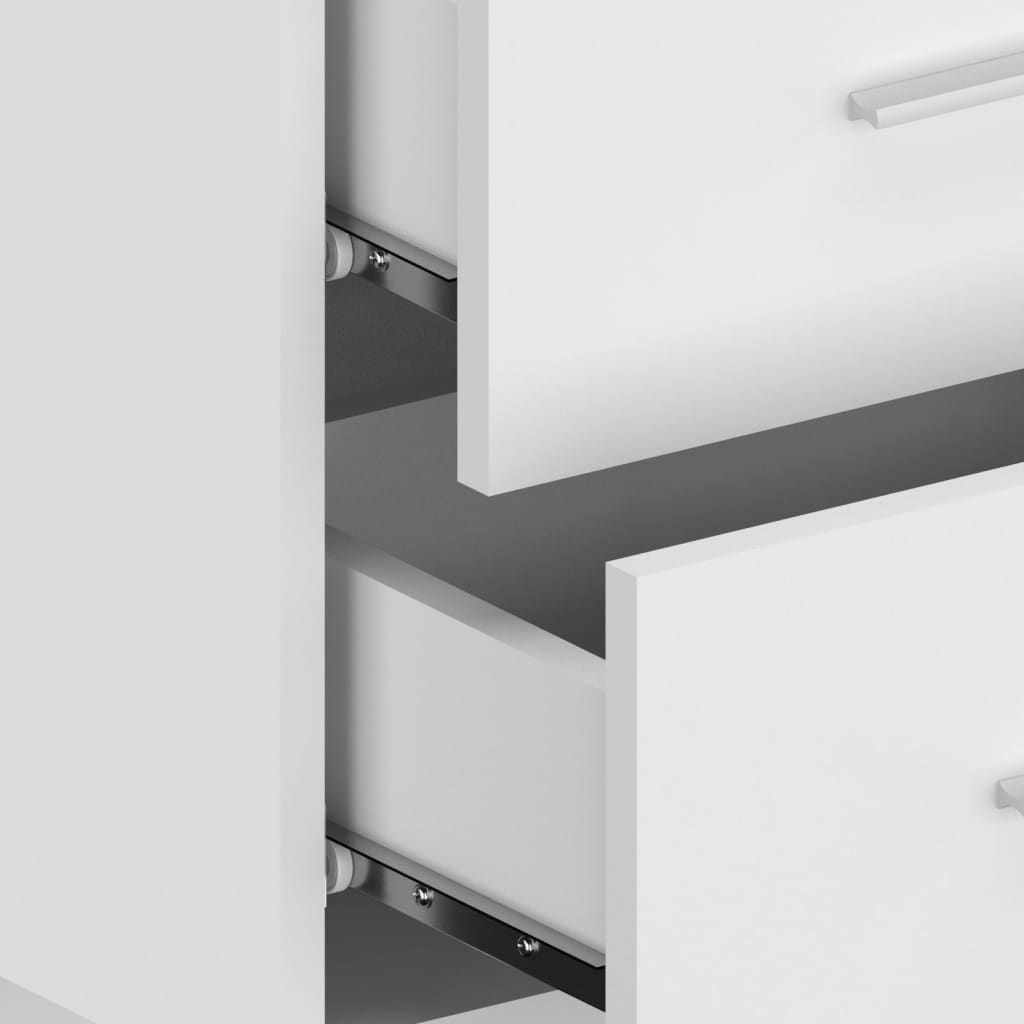Bed Headboard With Cabinet | White | Engineered wood | Storage