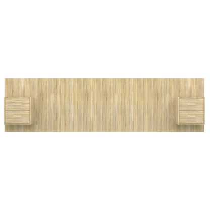 Bed Headboard with Cabinets Sonoma Oak Engineered Wood