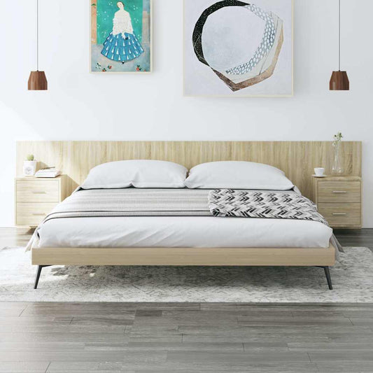 Bed Headboard with Cabinets Sonoma Oak Engineered Wood