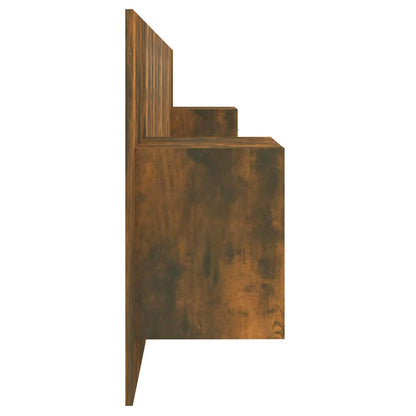Bed Headboard With Cabinet | Smoked Oak | Engineered Wood