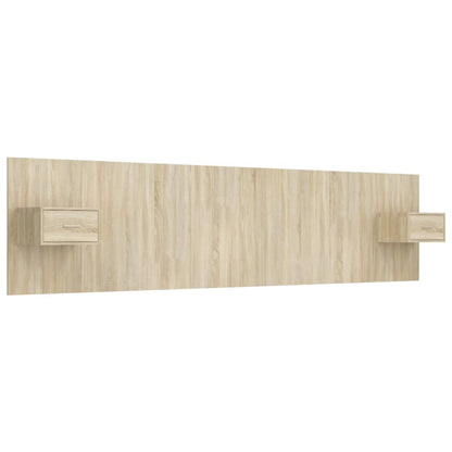 Bed Headboard with Cabinets Sonoma Oak Engineered Wood
