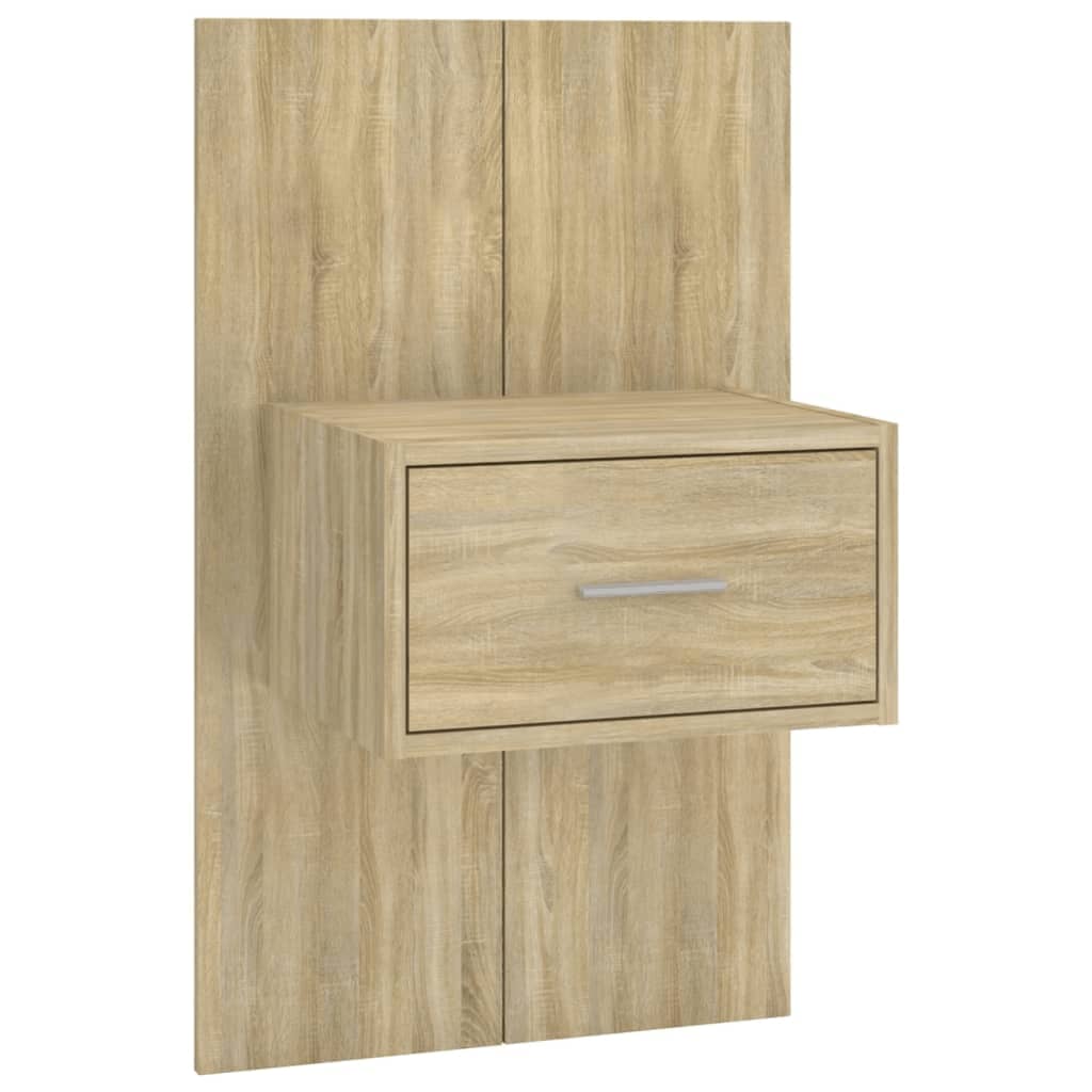 Bed Headboard with Cabinets Sonoma Oak Engineered Wood