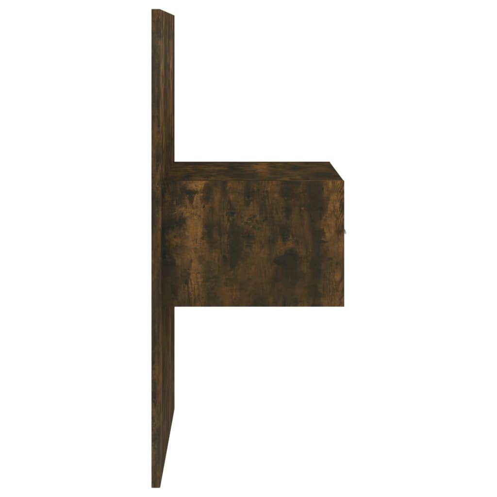 Bed Headboard With Cabinet | Smoked oak | Engineered wood | Large