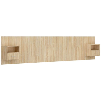 Bed Headboard with Cabinets Sonoma Oak Engineered Wood