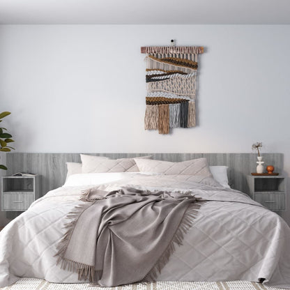 Bed Headboard with Cabinets Grey Sonoma Engineered Wood
