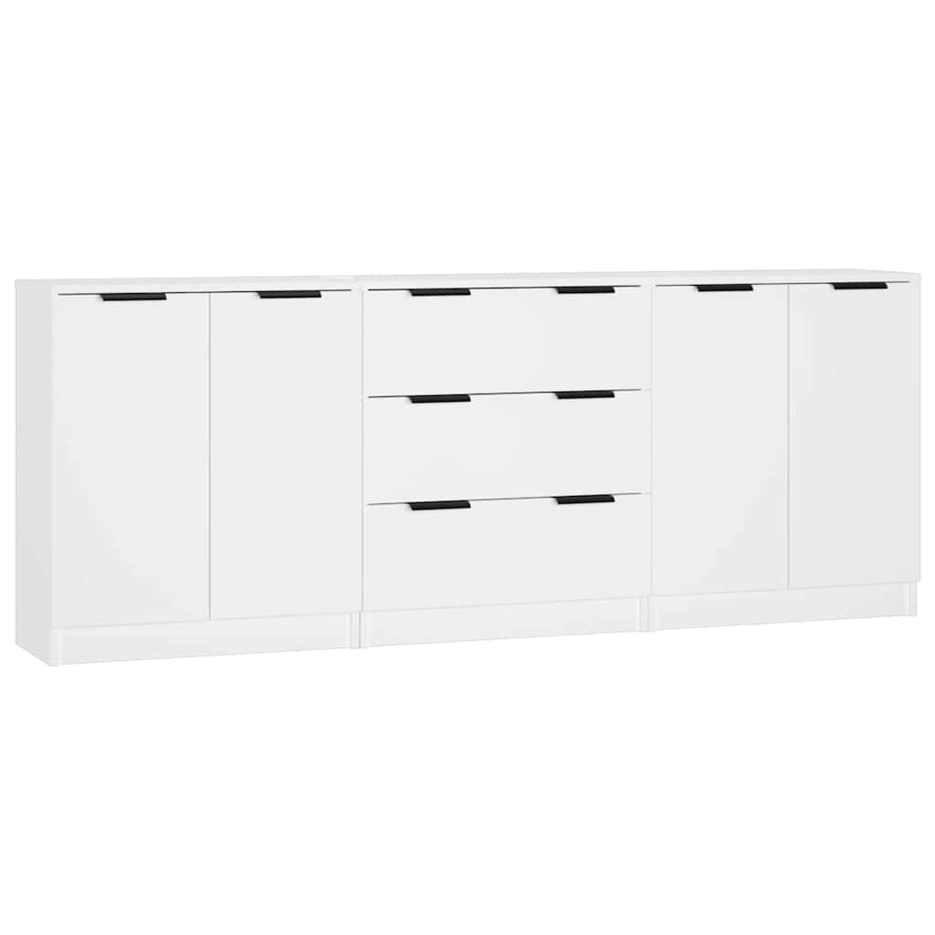 3 Piece Sideboards White Engineered Wood