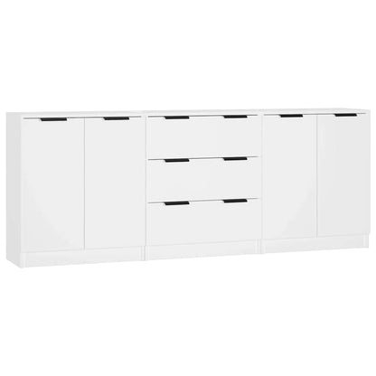3 Piece Sideboards White Engineered Wood