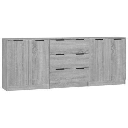 3 Piece Sideboards Grey Sonama Engineered Wood