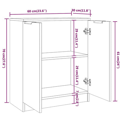 3 Piece Sideboards Grey Sonama Engineered Wood