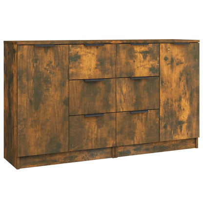 Sideboards 2 pcs Smoked Oak 60x30x70 cm Engineered Wood