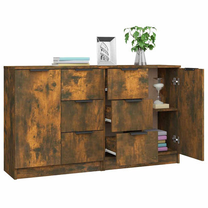 Sideboards 2 pcs Smoked Oak 60x30x70 cm Engineered Wood