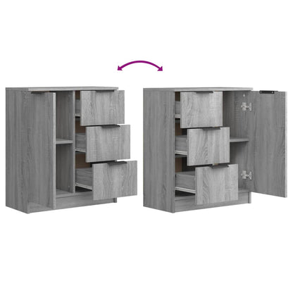 Sideboards 2 pcs Grey Sonoma 60x30x70 cm Engineered Wood