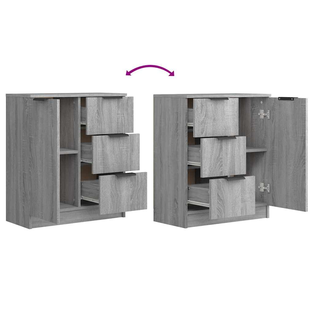 Sideboards 2 pcs Grey Sonoma 60x30x70 cm Engineered Wood