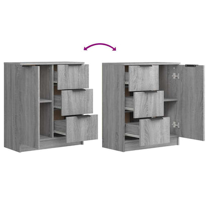 Sideboards 2 pcs Grey Sonoma 60x30x70 cm Engineered Wood