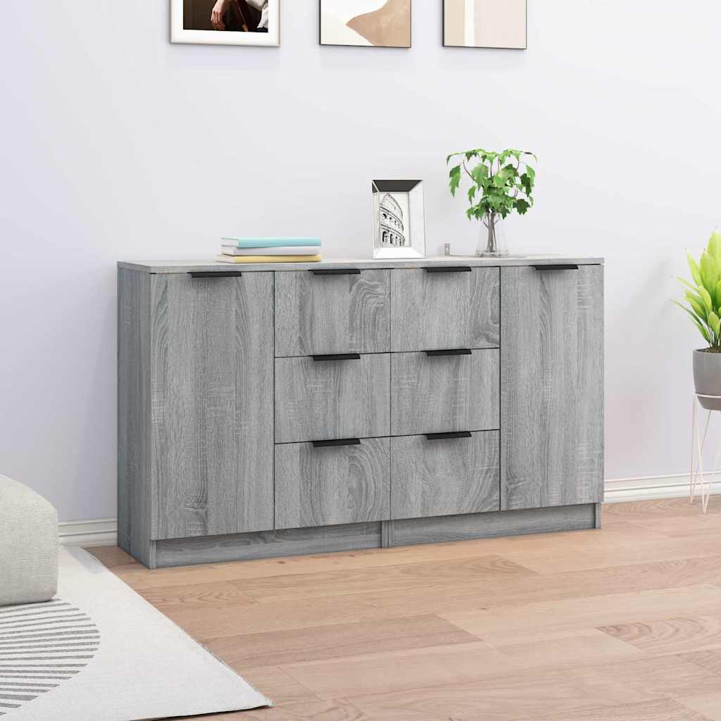 Sideboards 2 pcs Grey Sonoma 60x30x70 cm Engineered Wood