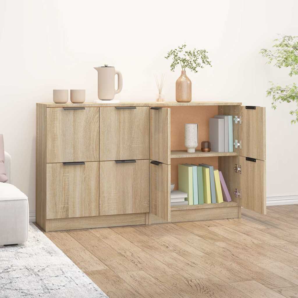 Sideboards 2 pcs Sonoma Oak 60x30x70 cm Engineered Wood