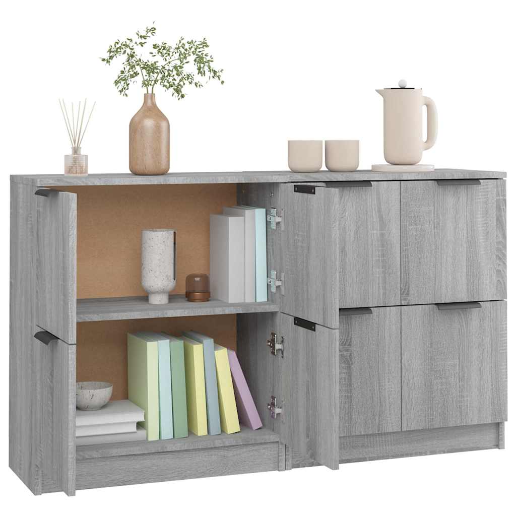 Sideboards 2 pcs Grey Sonoma 60x30x70 cm Engineered Wood