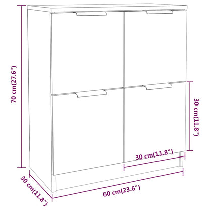 Sideboards 2 pcs Grey Sonoma 60x30x70 cm Engineered Wood