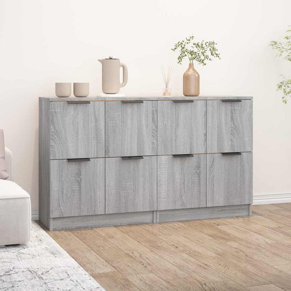 Sideboards 2 pcs Grey Sonoma 60x30x70 cm Engineered Wood