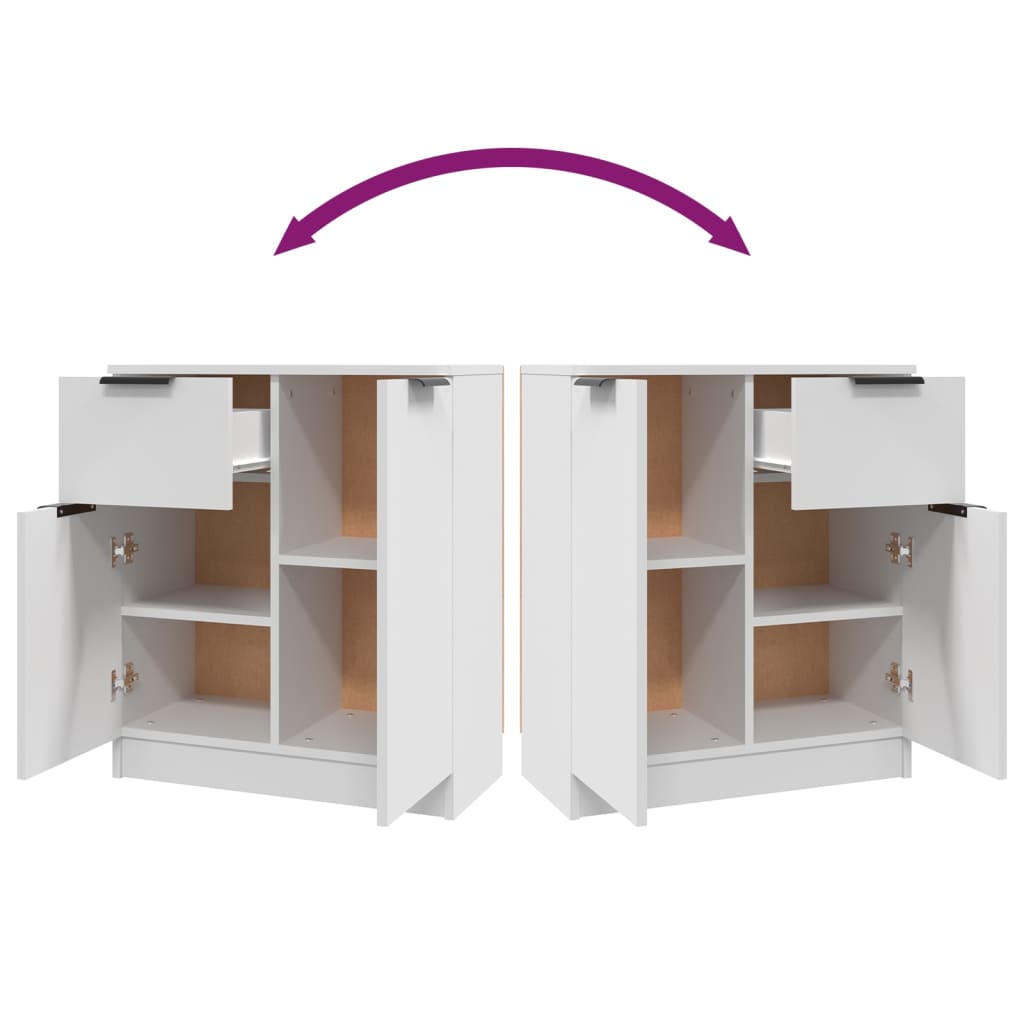 Sideboards 2 pcs White 60x30x70 cm Engineered Wood