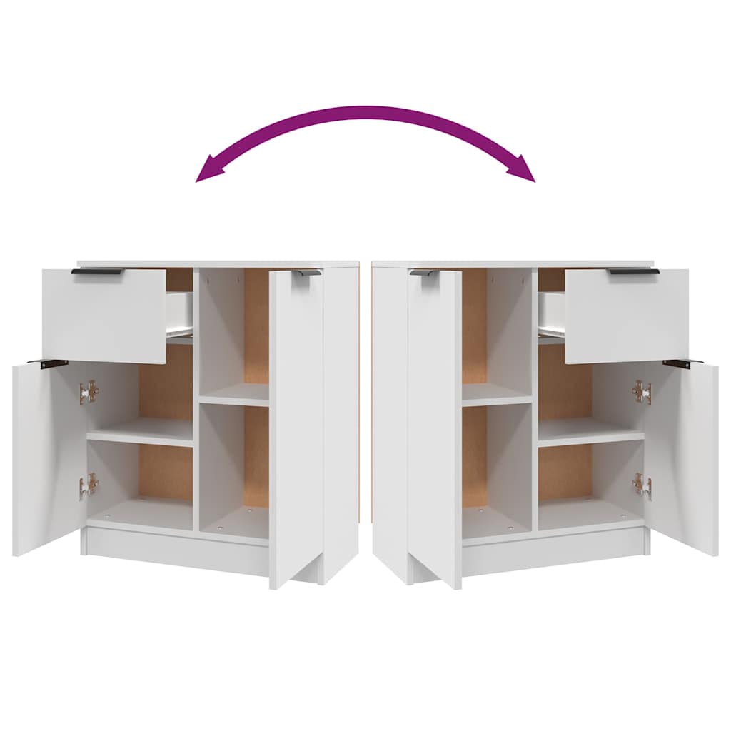 Sideboards 2 pcs White 60x30x70 cm Engineered Wood