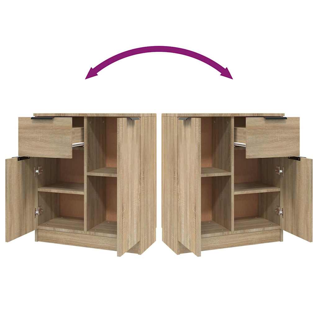 Sideboards 2 pcs Sonoma Oak 60x30x70 cm Engineered Wood