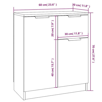 Sideboards 2 pcs Sonoma Oak 60x30x70 cm Engineered Wood