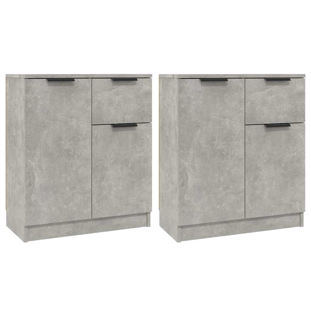 Sideboards 2 pcs Concrete Grey 60x30x70 cm Engineered Wood