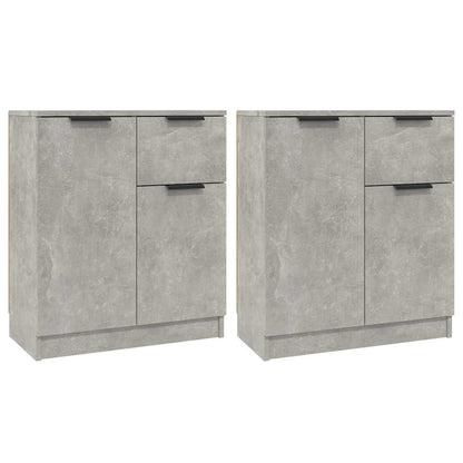 Sideboards 2 pcs Concrete Grey 60x30x70 cm Engineered Wood