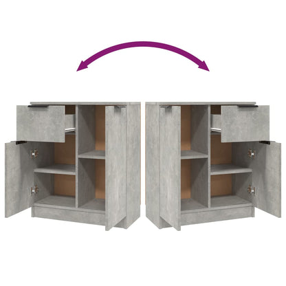 Sideboards 2 pcs Concrete Grey 60x30x70 cm Engineered Wood