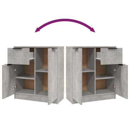 Sideboards 2 pcs Concrete Grey 60x30x70 cm Engineered Wood