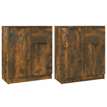 Sideboards 2 pcs Smoked Oak 60x30x70 cm Engineered Wood